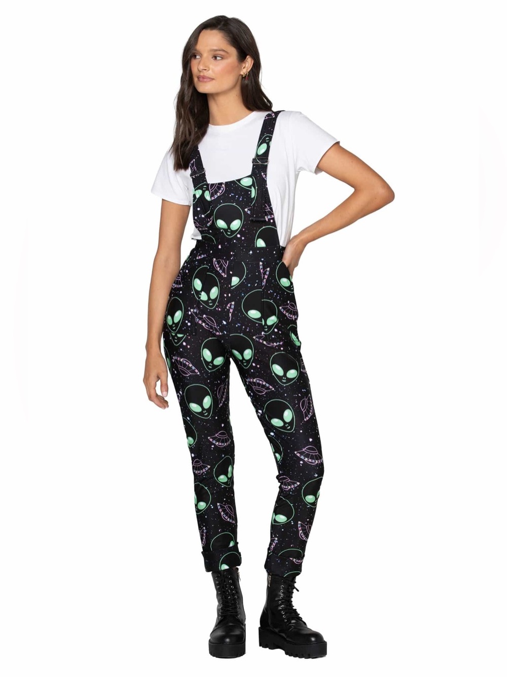 Blackmilk - Take Me To Your Dealer Alien UFO Women’s Long Overalls - XS